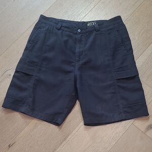 EUC Tommy Bahama Shorts Men's sz 36 Black Relax Twill Cargo Shorts